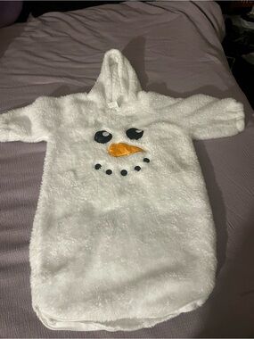 White Snowman Hooded Kids Pajama Sleep Sack